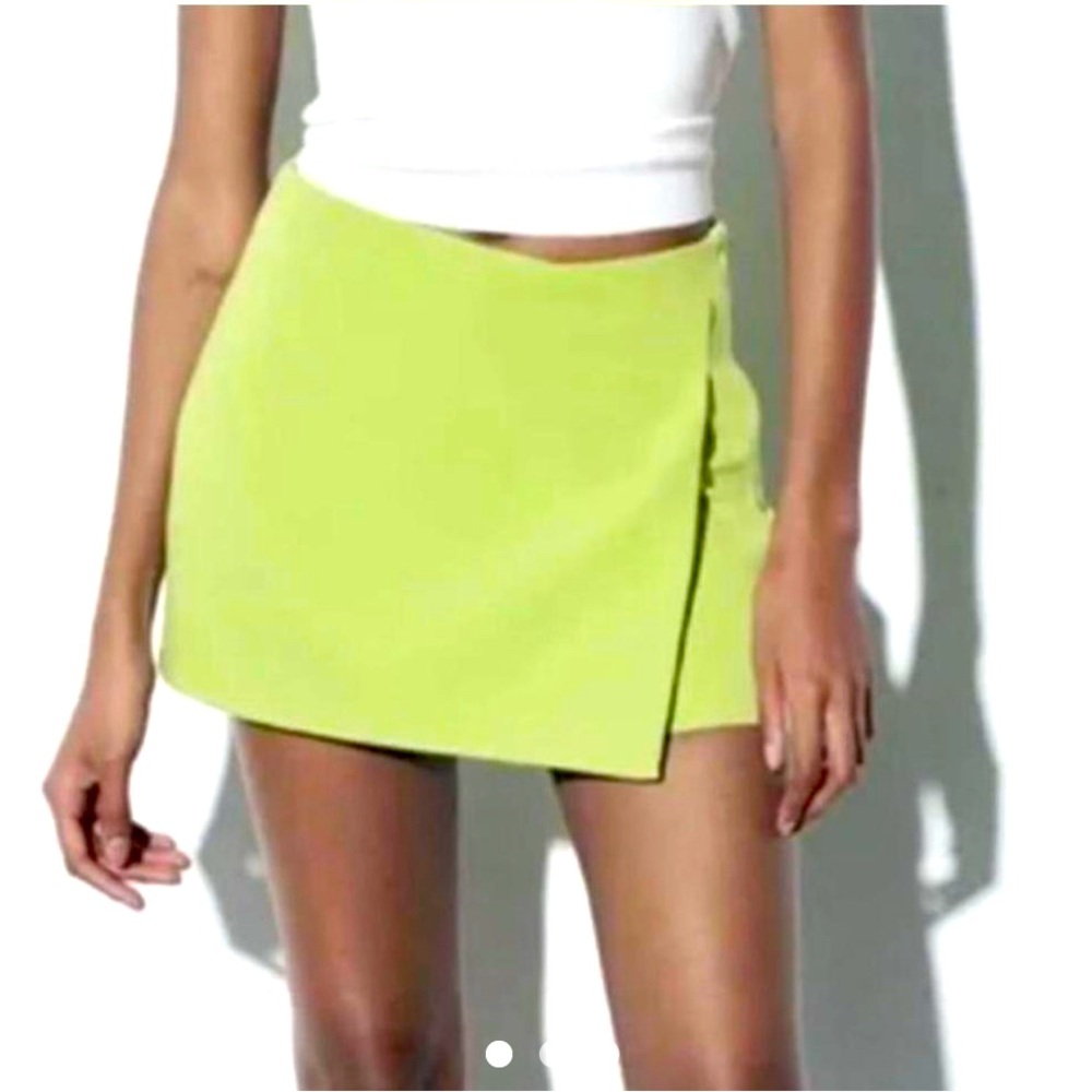 Zara Neon Green Mini Skirt